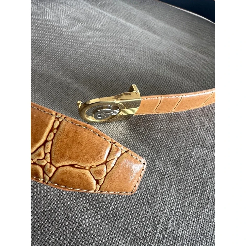 Vintage Genuine Leather Tan Belt 